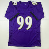 Autographed/Signed ODAFE OWEH Baltimore Purple Football Jersey JSA COA Auto