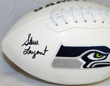 Steve Largent Autographed Seattle Seahawks Logo Football with HOF and JSA W Auth