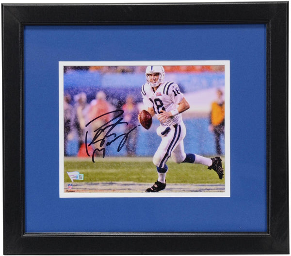 Peyton Manning Colts FRMD Signed 8x10 Super Bowl XLI Running in Rain Photo