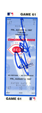 Deion Sanders Signed Cincinnati Reds 8/8/1997 vs Dodgers Ticket BAS 37227