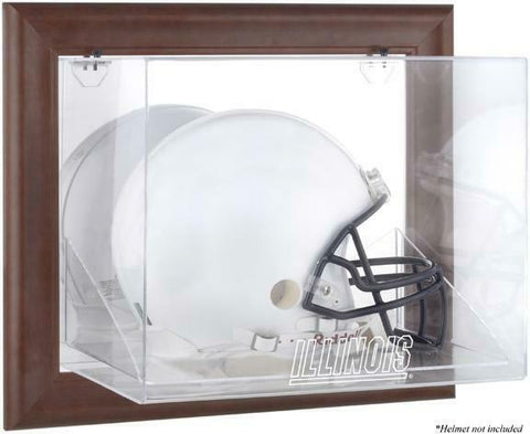 Illinois Brown Framed Wall-Mountable Helmet Display Case-Fanatics