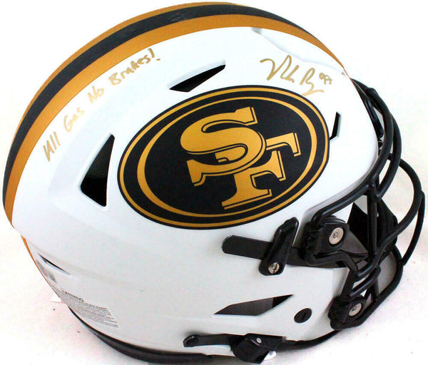 Nick Bosa Signed SF 49ers Authentic Lunar Flex F/S Helmet Insc- Beckett W *Gold