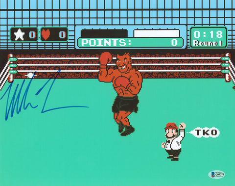 Mike Tyson Authentic Signed 11x14 Punch Out Photo Autographed BAS #Q80371