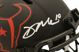 David Mills Autographed Houston Texans Eclipse Mini Helmet Beckett 37281