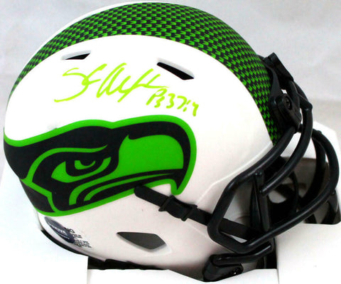 Shaun Alexander Autographed Seattle Seahawks Lunar Mini Helmet-Beckett W Holo