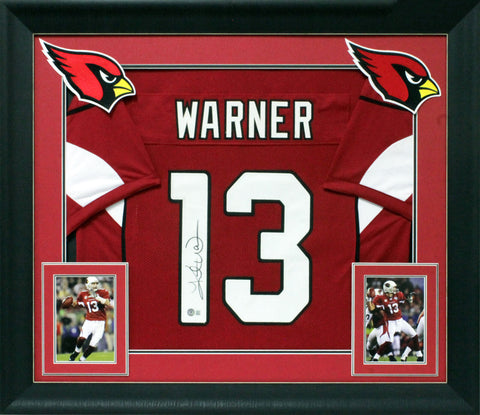 Kurt Warner Authentic Signed Red Pro Style Framed Jersey BAS Witnessed