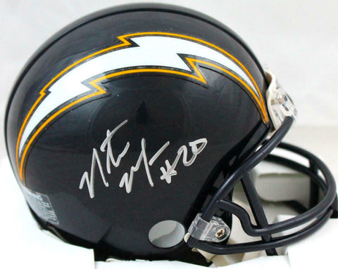 Natrone Means Autographed San Diego Chargers 88-06 TB Mini Helmet-Prova *Silver
