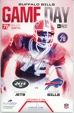 Bruce Smith Autographed Buffalo Bills 2016 Gameday Media Guide Beckett 36457