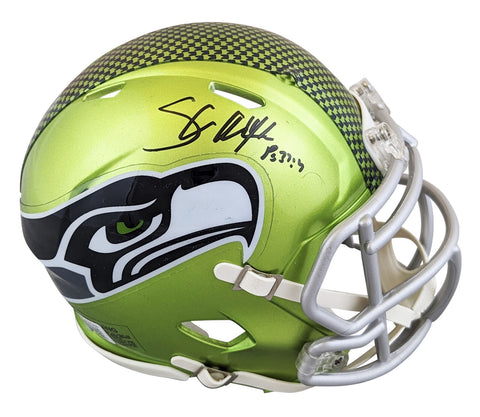 Seahawks Shaun Alexander Authentic Signed Flash Speed Mini Helmet BAS Witnessed
