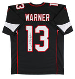Kurt Warner Authentic Signed Black Pro Style Jersey Autographed BAS Witnessed