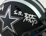 Larry Brown Autographed Dallas Cowboys Eclipse Mini Helmet W/ SB MVP- Beck W*Sil