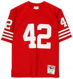 Framed Ronnie Lott San Francisco 49ers Signed Red Mitchell & Ness Replica Jersey