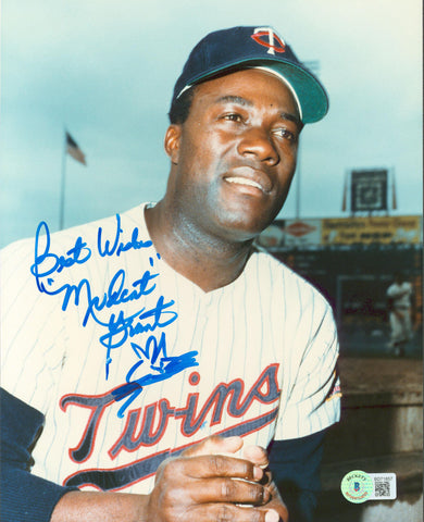 Twins Jim Mudcat Grant "Best Wishes" Signed 8x10 Photo w/ Sketch BAS #BD71857