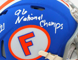 Fred Taylor Autographed Florida Gators Speed Mini Helmet w/Insc.-Beckett W Holo