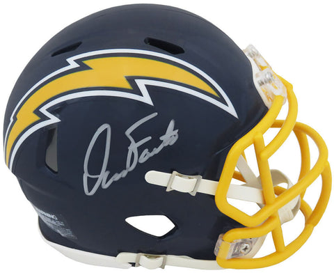 Dan Fouts Signed Chargers Navy Throwback Riddell Speed Mini Helmet - (SS COA)