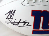 Michael Strahan Signed New York Giants Logo Football w/HOF - Beckett W Auth *Blk