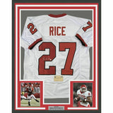 FRAMED Autographed/Signed RAY RICE 33x42 Rutgers White Jersey Steiner COA Auto