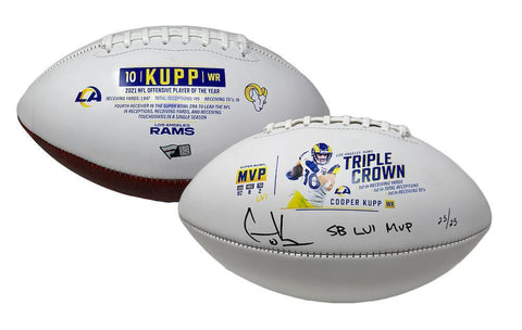 COOPER KUPP Autographed SB LVI MVP Rams Triple Crown Football FANATICS LE 25/25