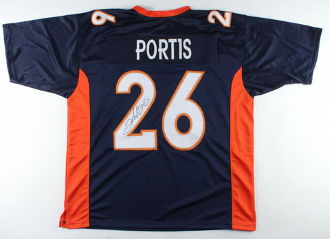 Clinton Portis Signed Denver Broncos Blue Jersey (JSA COA) 2xPro Bowl R.B.