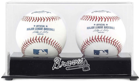 Atlanta Braves Two Baseball Cube Logo Display Case - Fanatics