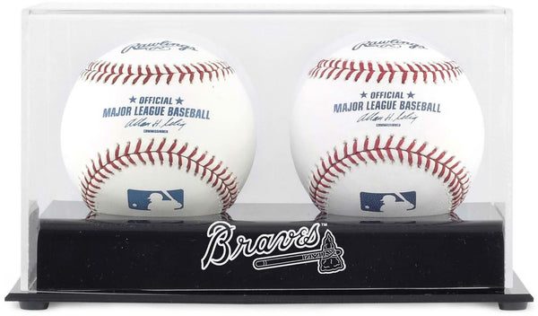 Atlanta Braves Two Baseball Cube Logo Display Case - Fanatics