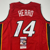 Autographed/Signed Tyler Herro Miami Red Basketball Jersey JSA COA