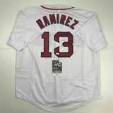 Autographed/Signed HANLEY RAMIREZ Boston White Baseball Jersey JSA COA Auto