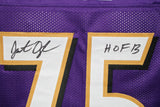 Jonathan Ogden Autographed/Signed Pro Style Purple XL Jersey HOF Beckett 35524