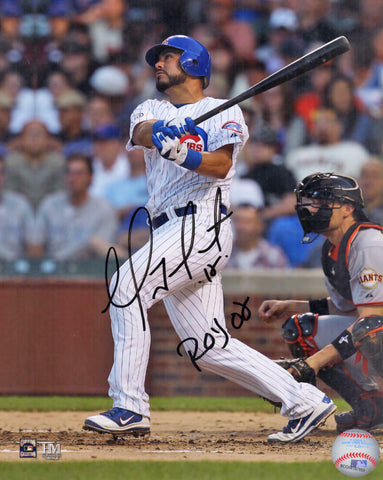 Geovany Soto Signed Chicago Cubs Swinging 8x10 Photo w/ROY'08 - (SCHWARTZ COA)