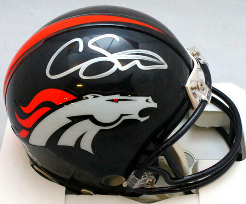Courtland Sutton Autographed Denver Broncos Mini Helmet- BA W Hologram *Silver