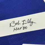 FRAMED Autographed/Signed BOB LILLY HOF 33x42 Dallas Retro Blue Jersey JSA COA