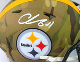 Chase Claypool Autographed Pittsburgh Steelers Camo Mini Helmet- Beckett W*White