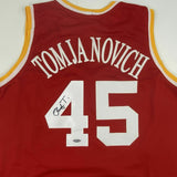 Autographed/Signed RUDY TOMJANOVICH Houston Red Basketball Jersey Tristar COA