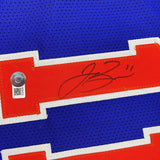 Framed Autographed/Signed Jalen Brunson 33x42 New York Blue Jersey Beckett COA