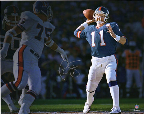 Phil Simms NY Giants Signed 16" x 20" Super Bowl XXI vs Broncos Photo