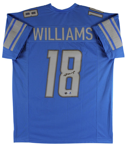 Jameson Williams Authentic Signed Blue Pro Style Jersey BAS Witnessed