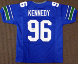 SEAHAWKS CORTEZ KENNEDY AUTOGRAPHED SIGNED FRAMED BLUE JERSEY BECKETT 185073