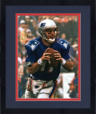 Framed Drew Bledsoe New England Patriots Signed 16" x 20" Vertical Rollout Photo