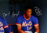 Doc Gooden/Darryl Strawberry Autographed 16x20 On Bench PF Photo- JSA W Auth