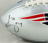 Sony Michel Signed New England Patriots Silver Logo Football w/ SB Champs-Becket