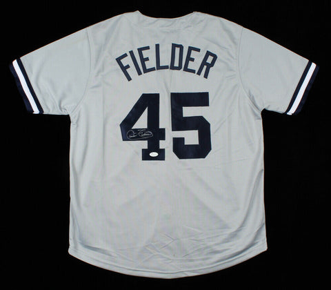 Cecil Fielder Signed New York Yankees Jersey (JSA COA) 3xAll Star 1st Baseman-DH
