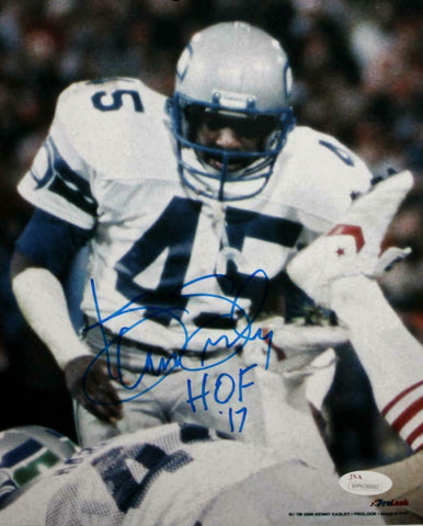 Kenny Easley Autographed Seahawks 8x10 Photo Close Up w/ HOF- JSA W Auth *Blue