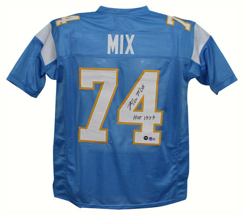 Ron Mix Autographed/Signed Pro Style Blue XL Jersey Beckett 35522