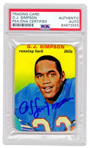 O.J. Simpson autographed Bills 1970 Topps Glossy RC Card #22 (PSA Encapsulated)