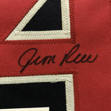 FRAMED Autographed/Signed JIM RICE 33x42 Boston Blue Baseball Jersey JSA COA