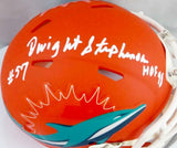 Dwight Stephenson Signed Miami Dolphins AMP Speed Mini Helmet- JSA W Auth *Black