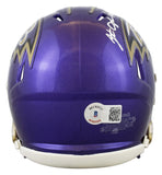Ravens Jonathan Ogden "HOF 13" Signed Flash Speed Mini Helmet BAS Witnessed