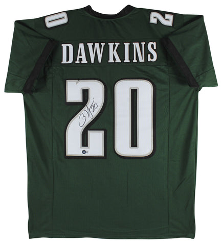 Eagles Brian Dawkins Authentic Signed Green Jersey Autographed BAS Witnessed