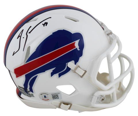Bills Tremaine Edmunds Authentic Signed White Speed Mini Helmet BAS Witnessed
