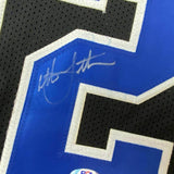 FRAMED Autographed/Signed CHRISTIAN LAETTNER 33x42 Duke Black Jersey PSA/DNA COA